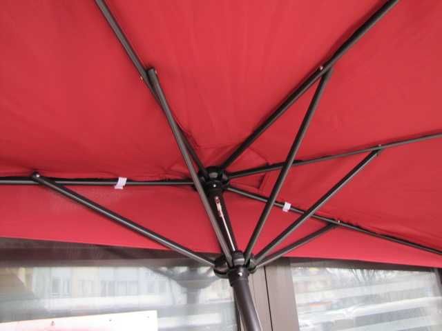 Parasol na taras balkon półokrągły czerwony 23,7 x 132,1 cm