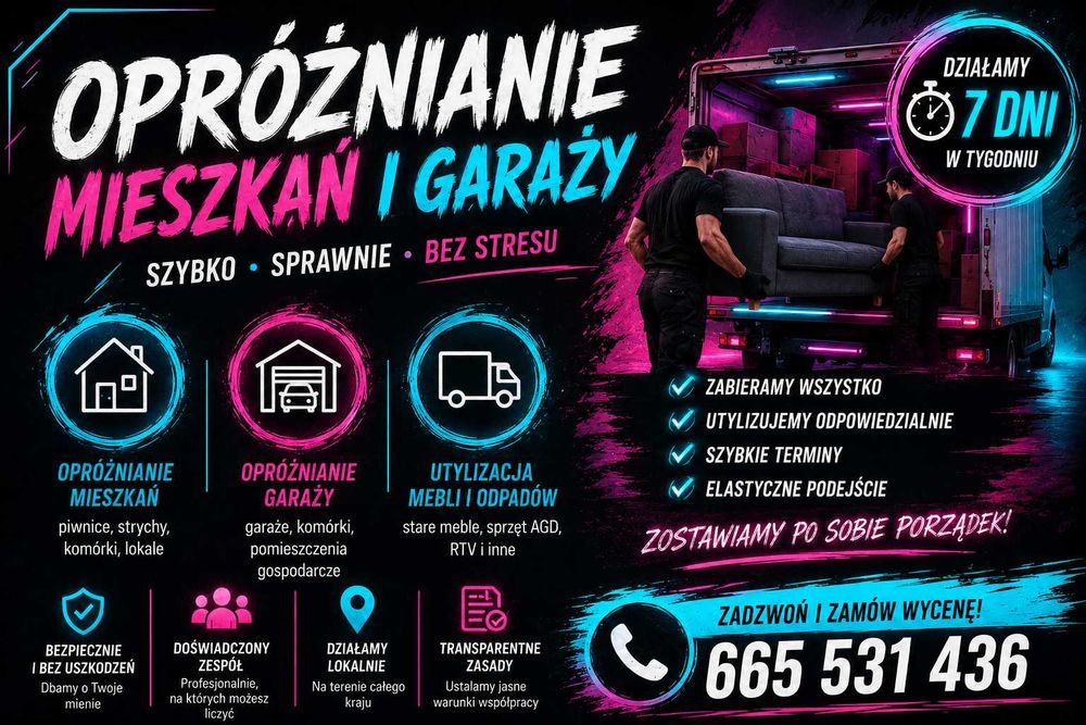 Opróżnianie mieszkań i garaży