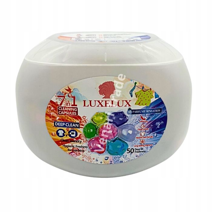 Perfumowane Kapsułki do Prania 7w1 LUXELUX 50 szt Zapachowe