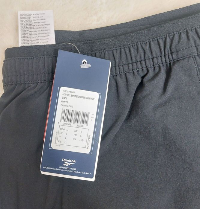 Spodnie czarne Reebok męskie rozmiar L