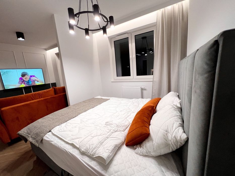 Apartament we Wrocławiu z prywatnym jacuzzi i dużym łóżkiem doby M35