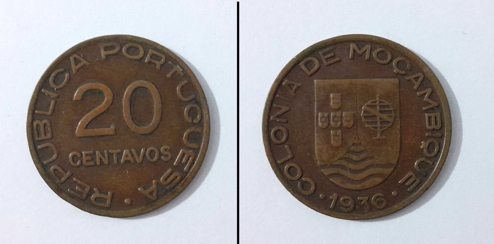 Lote de 4 Moedas antigas de Moçambique - 1936/1941/1961/1963