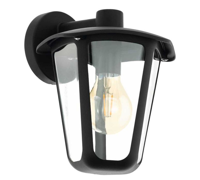 Lampa kinkiet zewnętrzny aluminium czarny mat E27 IP44 Eglo MONREALE