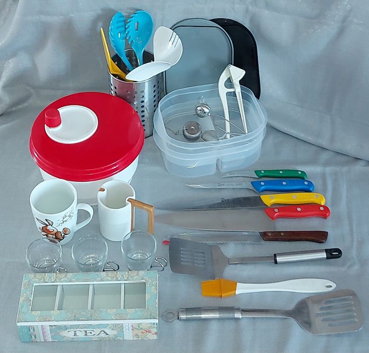 Conjunto utensílios de cozinha, facas IVO original e outros