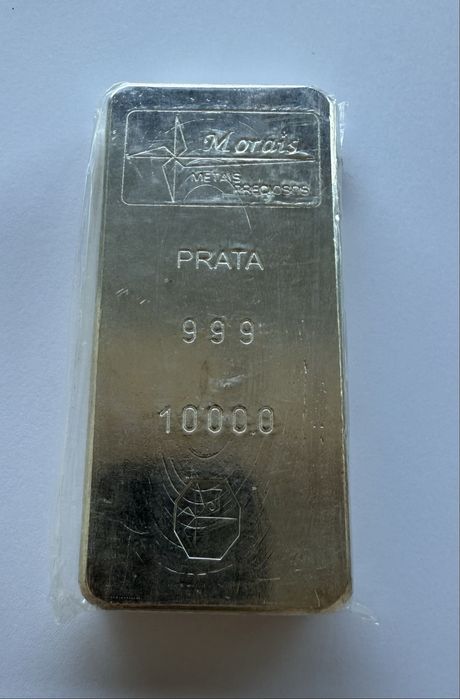 Barra de prata fina 1kg Morais 999 (barra antiga)