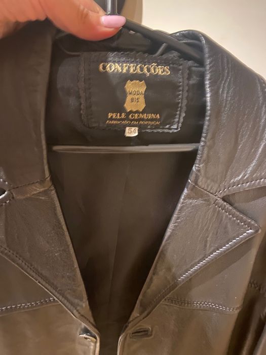 Casaco Preto Pele Homem