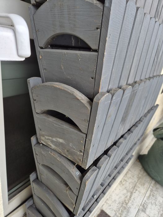 7 x Rustykalne drewniane solidne skrzynki na kwiaty balkonowe kolor sz