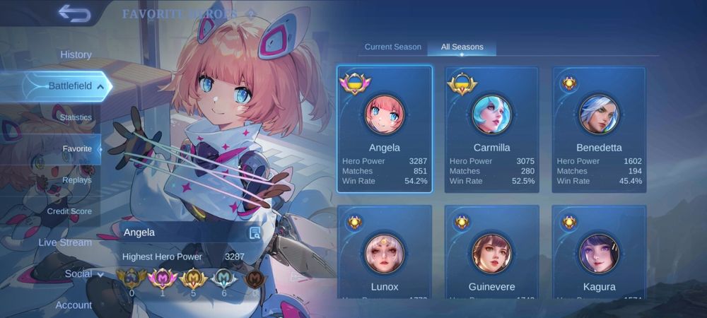 Аккаунт mobile legends