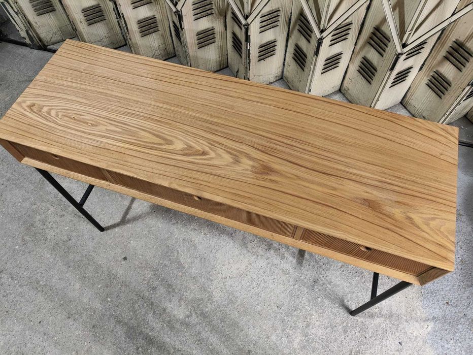 Aparador De Madeira De Freixo Glai Black&natural - Sklum