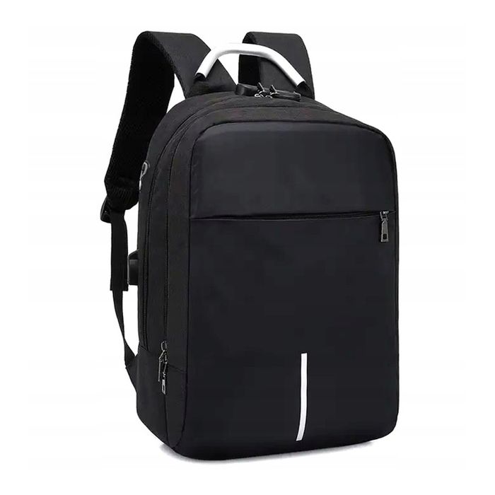 Plecak sportowy czarny z portem USB 15,6" antykradzieżowy