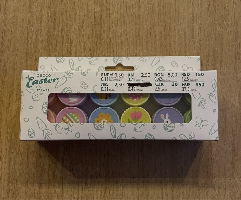 Nowe stempelki, pieczątki 12 sztuk