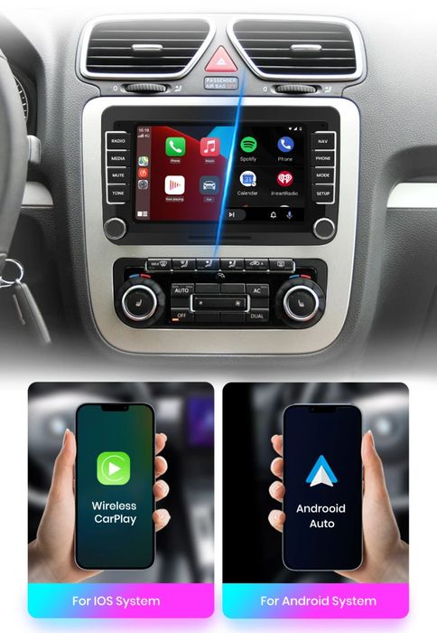 Rádio 7" android Volkswagen Seat Skoda CARPLAY WIFI GPS 2/64GB Novo