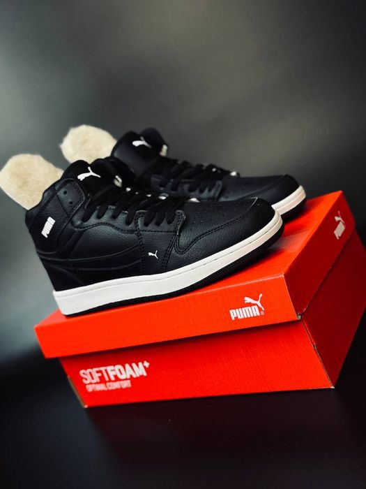 Женские кроссовки Puma Черные кожаные кросівки жіночі зимові