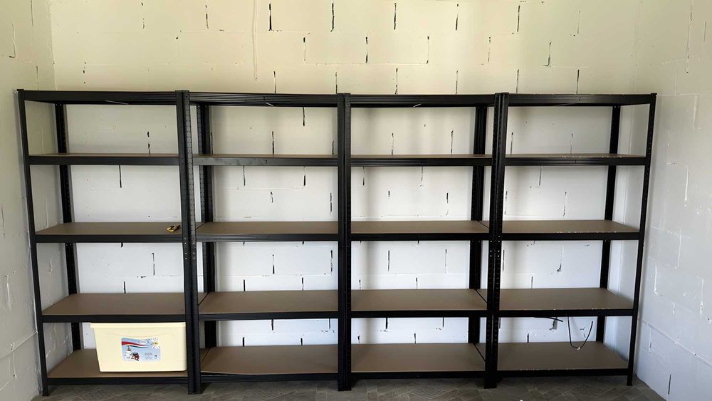 Стелаж металевий 180×90×40 220×90×40 чорний складський посилений