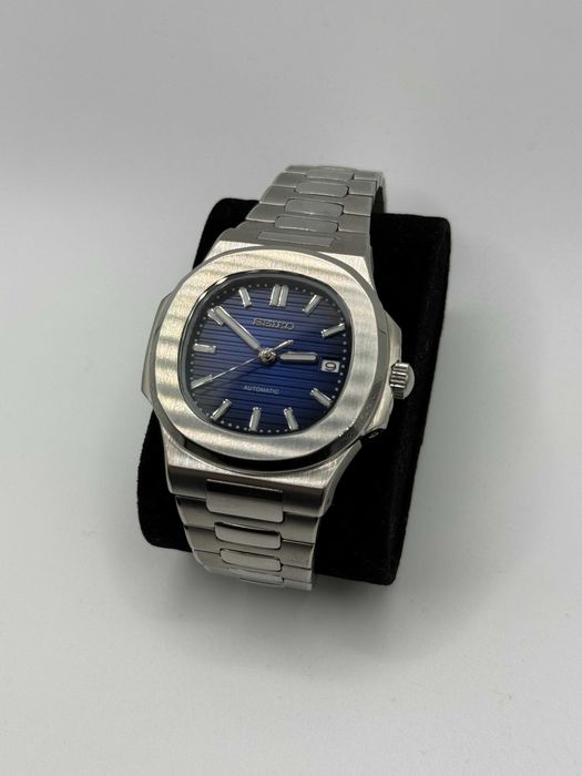 Zegarek Seiko Mod Nautilus Silver Deep Blue