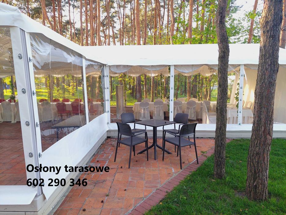 Osłony tarasowe z folii przezroczystej z montażem Warszawa i okolice