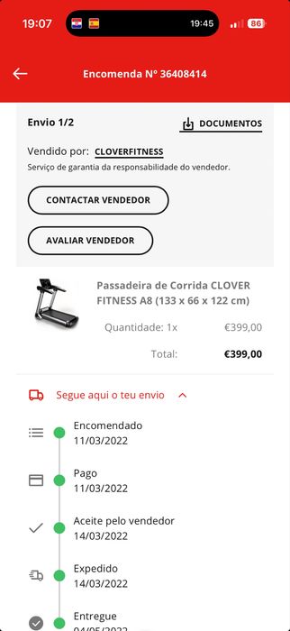 Passadeira corrida indoor