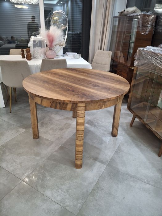 Stół okrągły orzech Design PRL