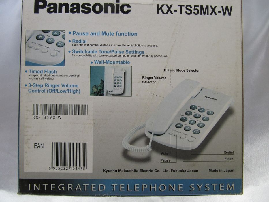 Телефон стационарный кнопочноый Panasonic KX-TS5MX Япония, новый