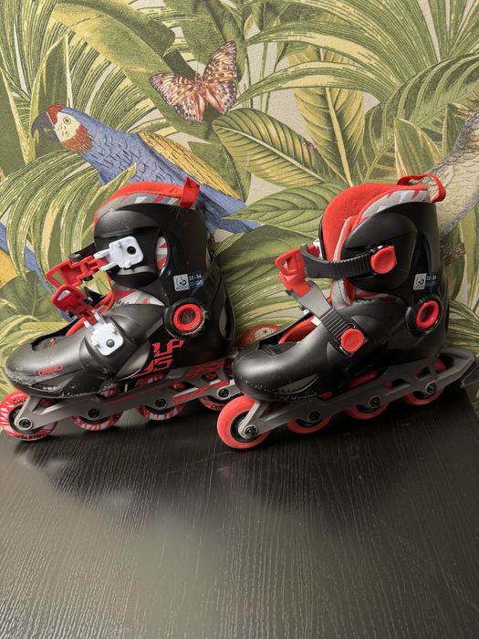 Decathlon Oxelo rolki dziecięce regulowane 32-34 + ochraniacze