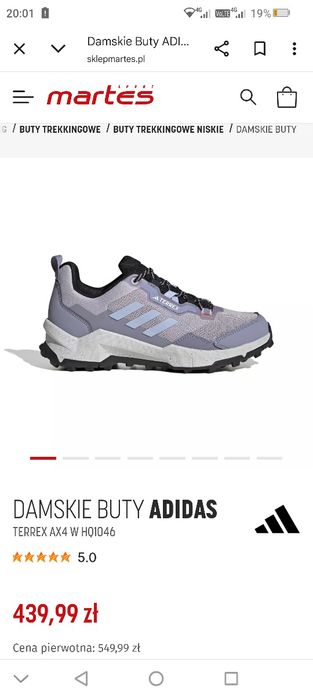 Adidas Buty damskie terrex ax4 NOWE r40  Continental podeszwa trekking
