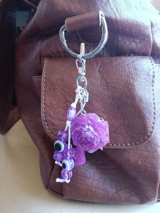 Bag charm artesanal FLOR acessórios para malas ou porta chaves