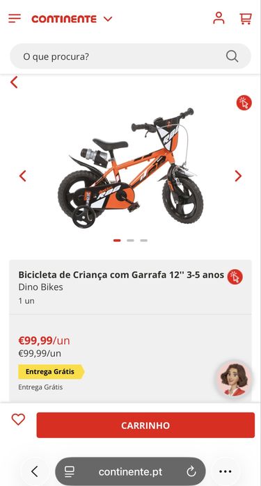 Bicicleta de Criança 12'' 3-5 anos Berg com Rodas de Apoio