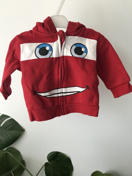 Czerwona bluza z kapturem Auta Disney baby 62 cm Zygzak McQueen