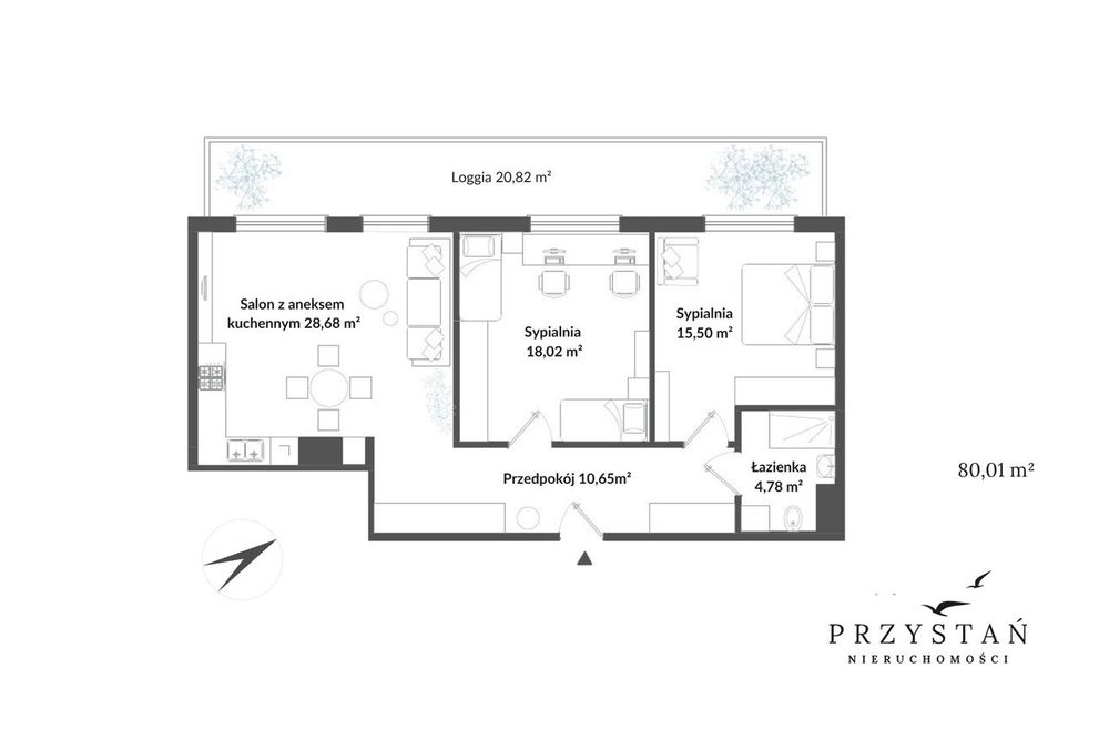 Widok na morze i Park Reagana | 23% VAT | Atal | Taras 21 m2 | Brzeźno