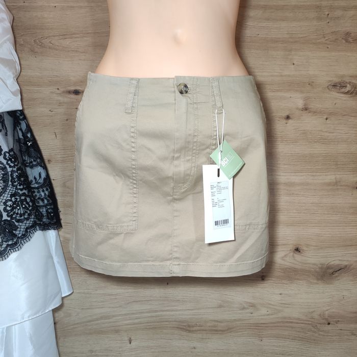 Only spódnica cargo beżowa mini cotton elastan kieszenie y2k safari