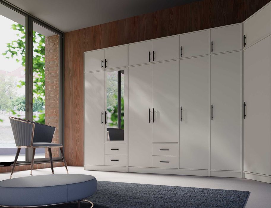 szafa wysoka trzydrzwiowa 150cm pokoju salonu garderoby 4 kolory szara