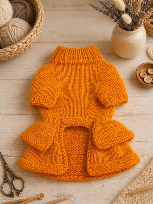 Hand knit Вʼязаний одяг собак. Светри, жилетки, комбези,плаття.