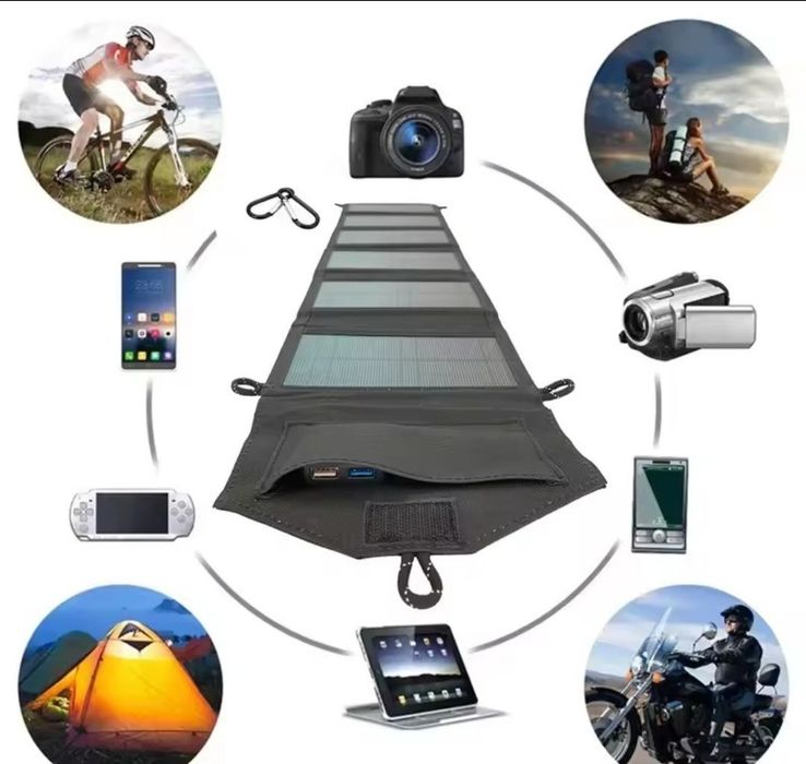 Солнечная панель 20w складная портативная 2  usb
