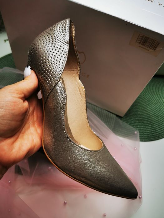 Buty ślubne nowe skórzane złote 36,5