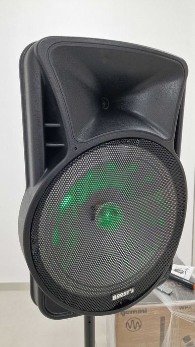 Coluna Amplificada 15" 700W USB/BT/SD Tripé + Micro sem fio