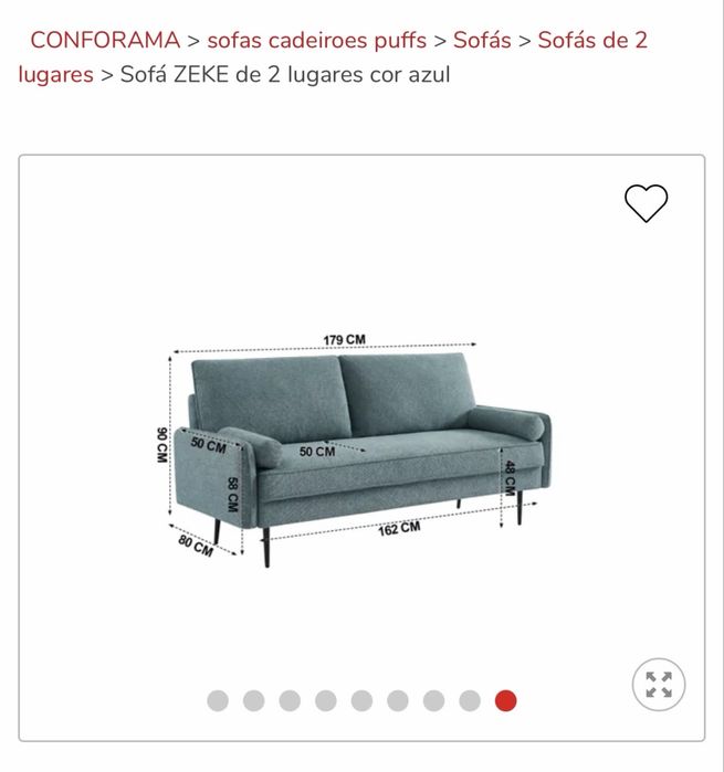 Sofa ZEKE 2 lugares C/Preço Imbativek