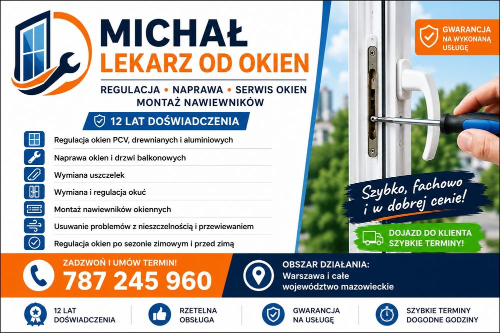 Regulacja Naprawa Okien PCV I Drzwi Kamera Termowizyjna Mazowieckie