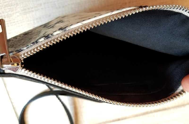 mała skórzana torebka -kopertówka wężowa skóra Borse in Pelle