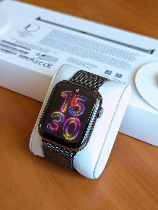 ‼️Elegancki Apple Watch 8 Steel Graphite - 100% kondycji baterii!