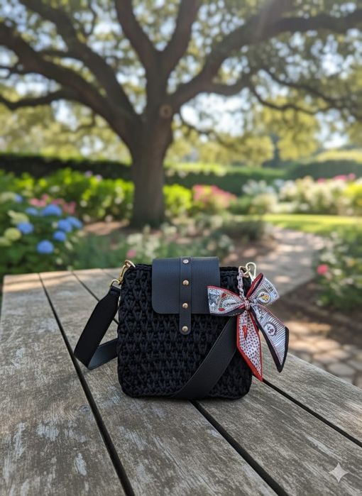 Czarna torebka handmade