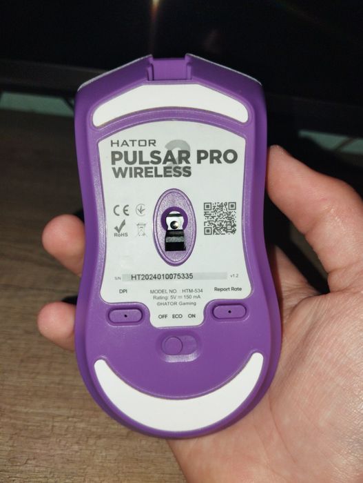 Миша бездротова ігрова Hator Pulsar 2 PRO Wireless Lilac (HTM-534)