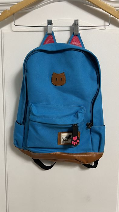 Милий рюкзак котик в школу синій