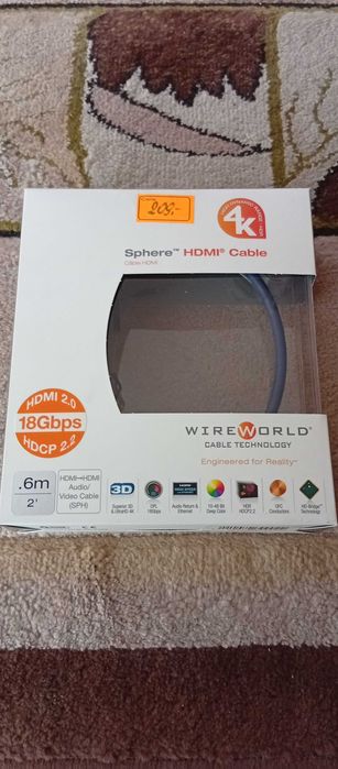 Kabel HDMI Wireworld Sphere 2.0, 4K60Hz, długość: 0.6m