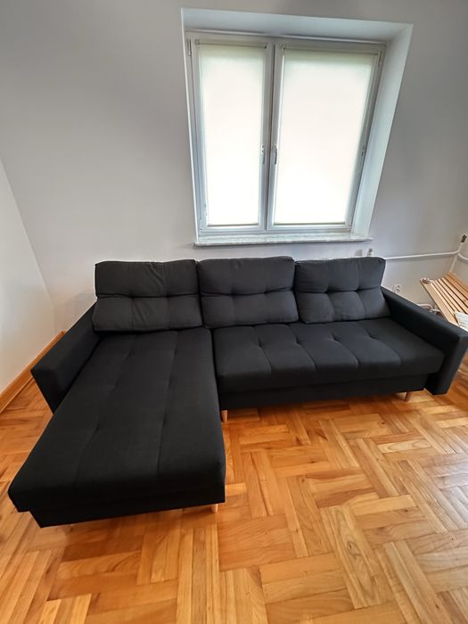 Kanapa/narożnik czarny 225 x135 rozkładany
