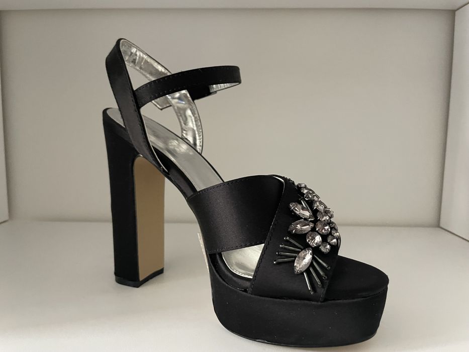 Topshop czarne buty na platformie wysokie obcasy eleganckie rozm 37