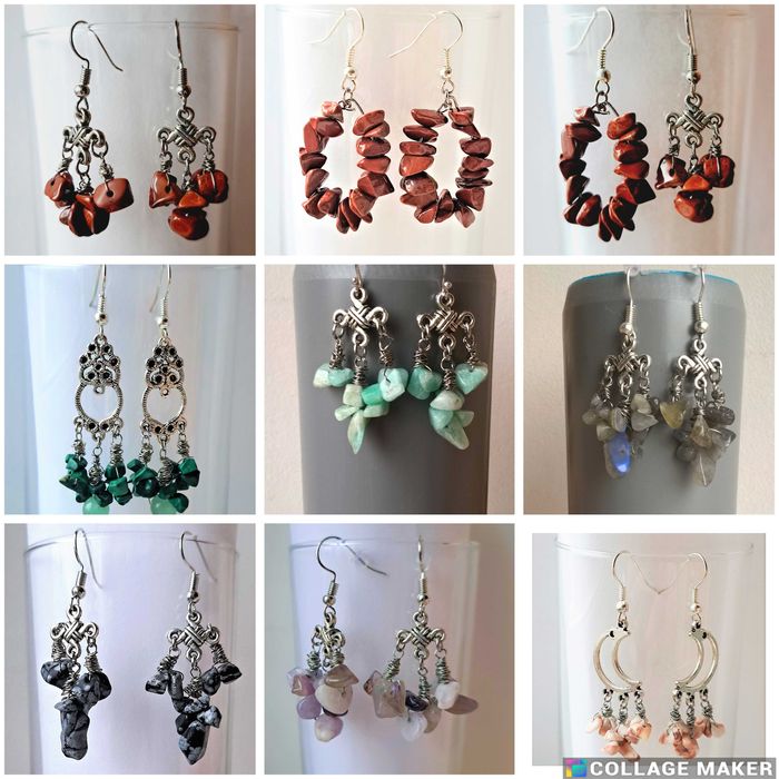 серьги натуральный камень хендмейд