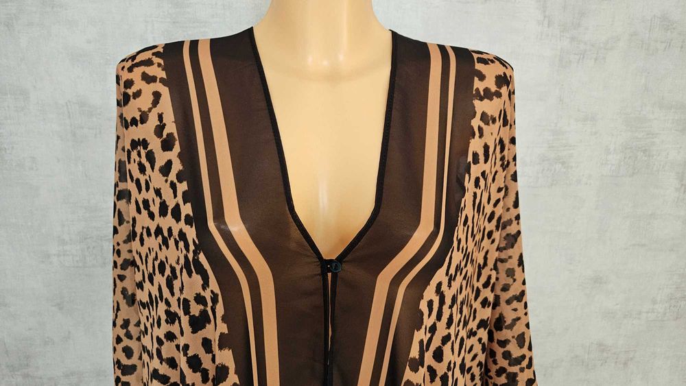 Sukienka plażowa tunika na plażę oversize 36 38 40 panterka H&M