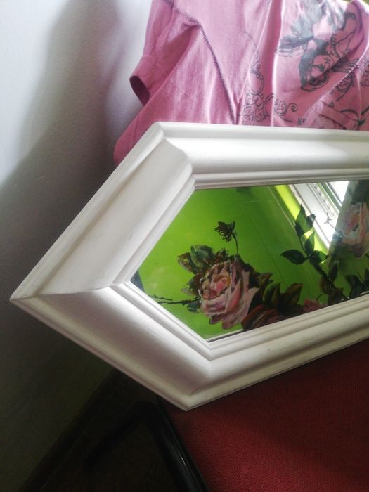 White-painted Wooden Mirror Frame 70x3064551049953923121