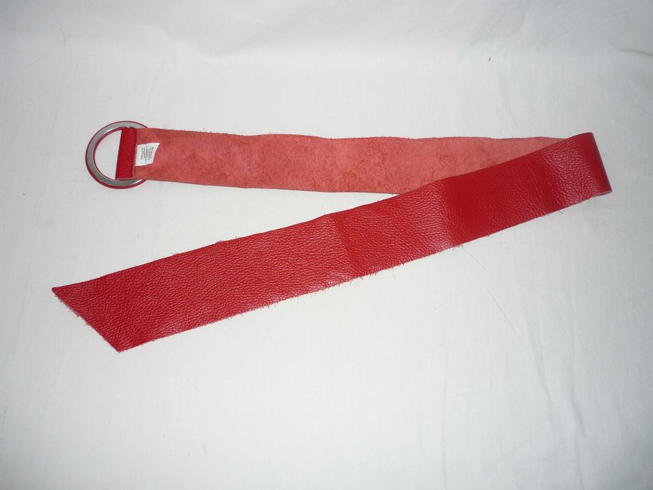 Made in Italy Genuine Leather червоний шкіряний м'який пояс кушак