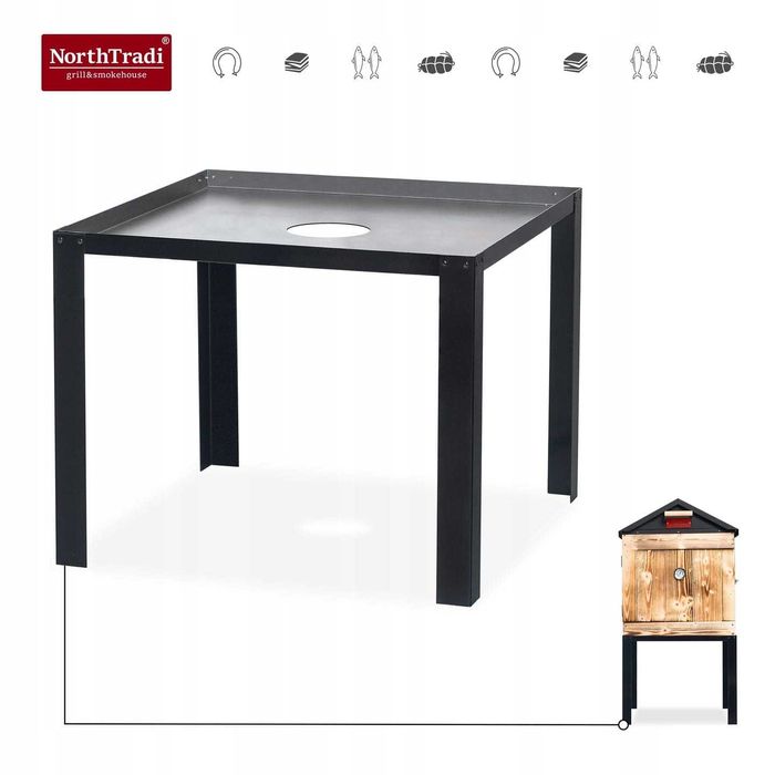 Wędzarnia Ogrodowa Domowa Drewniana Zestaw Palenisko Met. Dach Wędzok